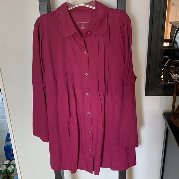 Pintucked Button front Tunic Size 1 X - Picture 1 of 3